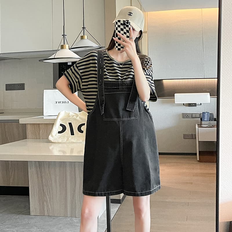 サロペット ゆったり着用ショートサロペット