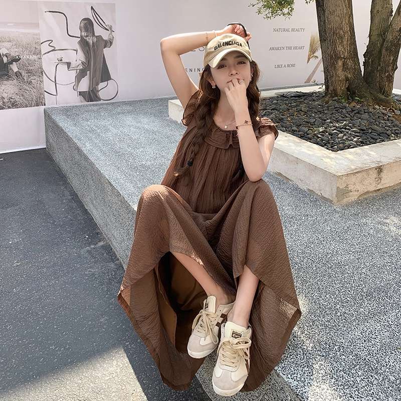 サロペット レトロシックフリルマキシワンピース