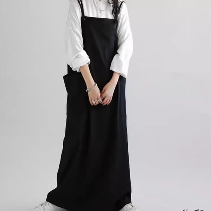 シンプルサロペットマキシワンピース