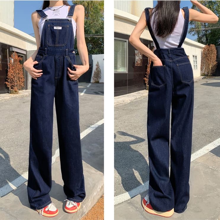 サロペットゆったりワイドストレートサロペット