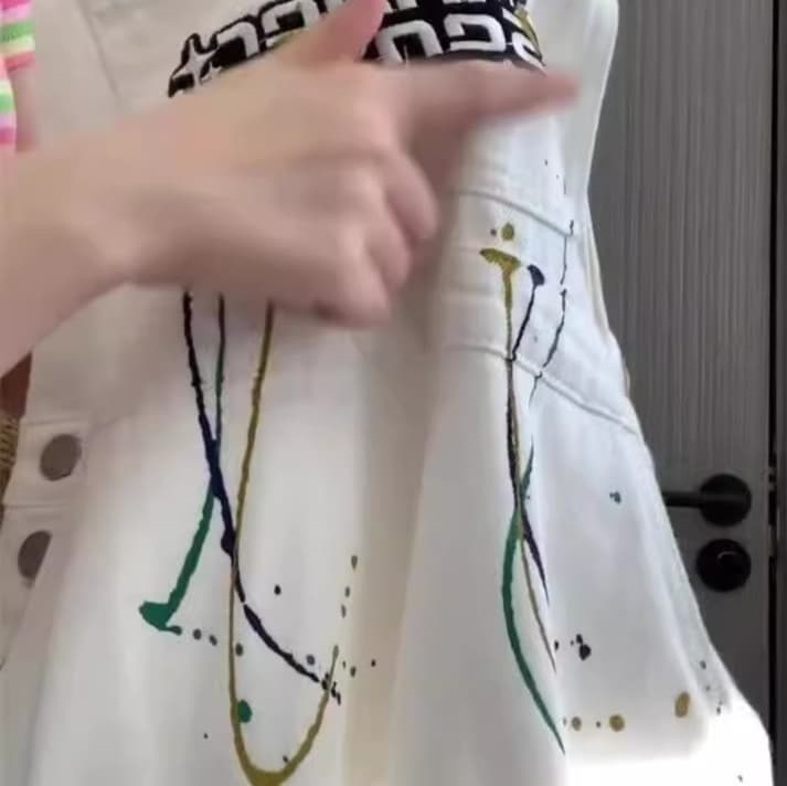 サロペット アーティスト風ペイントサロペット