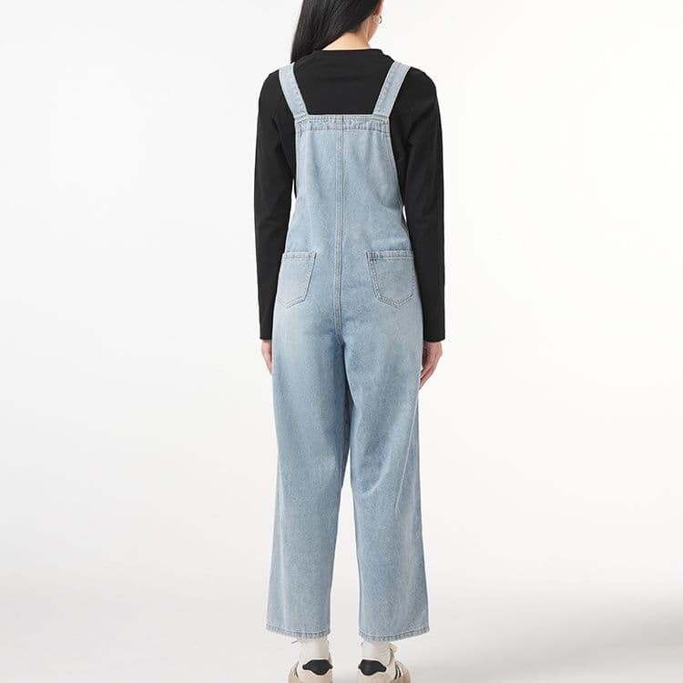 サロペットパンツ サロペット 大人のゆったりデニムつなぎ