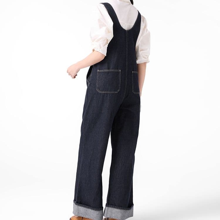 サロペットパンツ クラシックワイドデニムサロペット