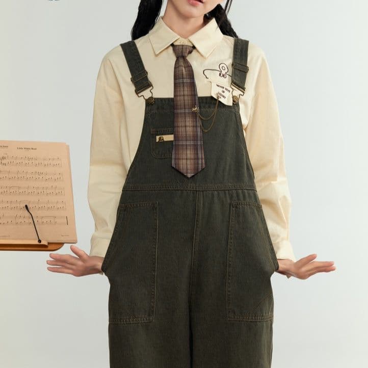 サロペットパンツ サロペット レトロ音楽スタイル オーバーオール