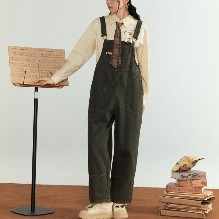サロペットパンツ サロペット レトロ音楽スタイル オーバーオール