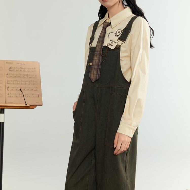 サロペットパンツ サロペット レトロ音楽スタイル オーバーオール