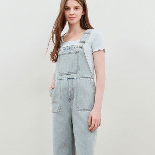 サロペットパンツ ゆったりシルエット直線美サロペット