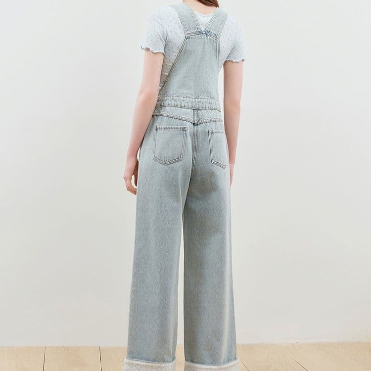 サロペットパンツ ゆったりシルエット直線美サロペット