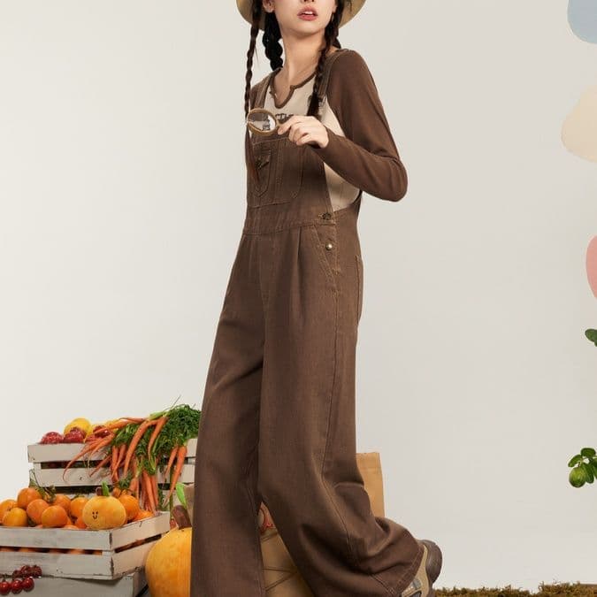 サロペットパンツ 農園風味のゆったりサロペット