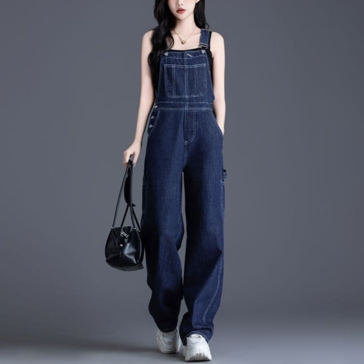 サロペットパンツ サロペット ゆったりシルエットのつなぎ