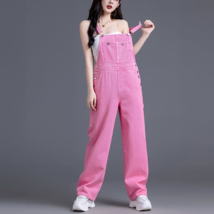 サロペットパンツ サロペット ゆったりシルエットのつなぎ