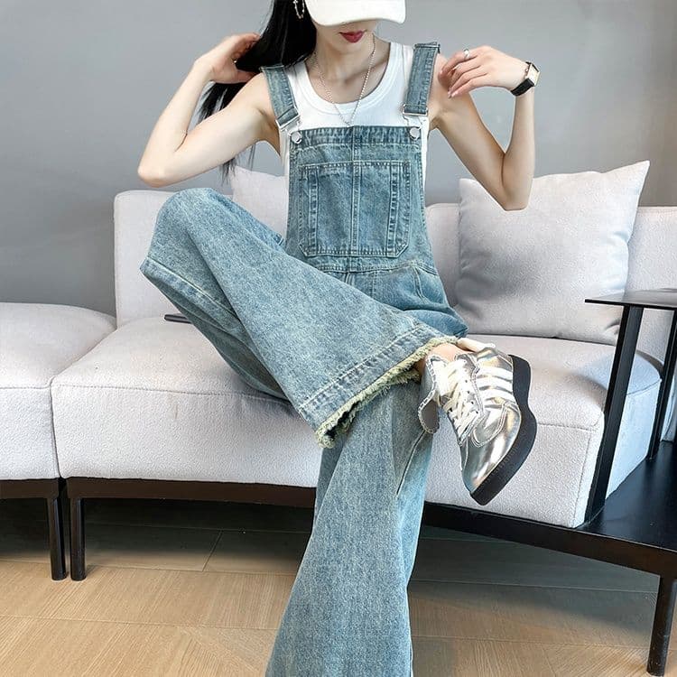 サロペットパンツ サロペット ゆったりワイドシルエットのつなぎ