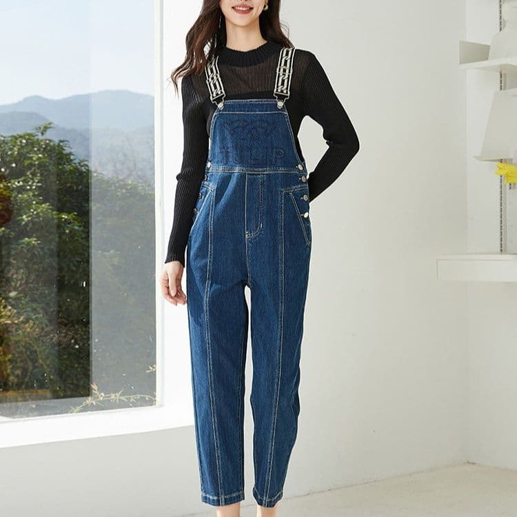 サロペットパンツ 大人かわいいカジュアルデニムサロペット