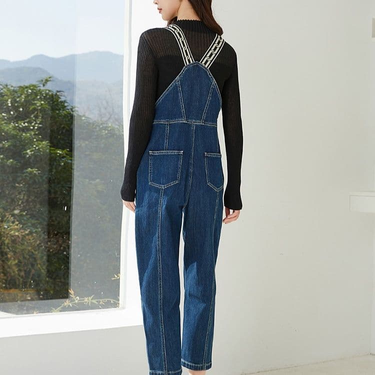 サロペットパンツ 大人かわいいカジュアルデニムサロペット