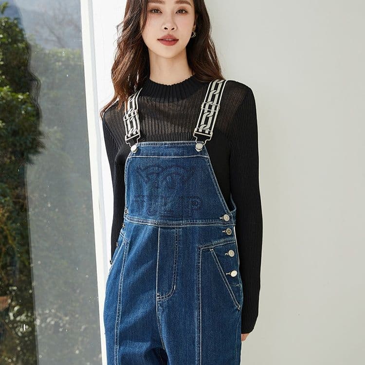 サロペットパンツ 大人かわいいカジュアルデニムサロペット