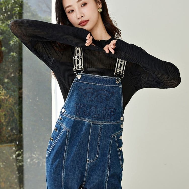 サロペットパンツ 大人かわいいカジュアルデニムサロペット