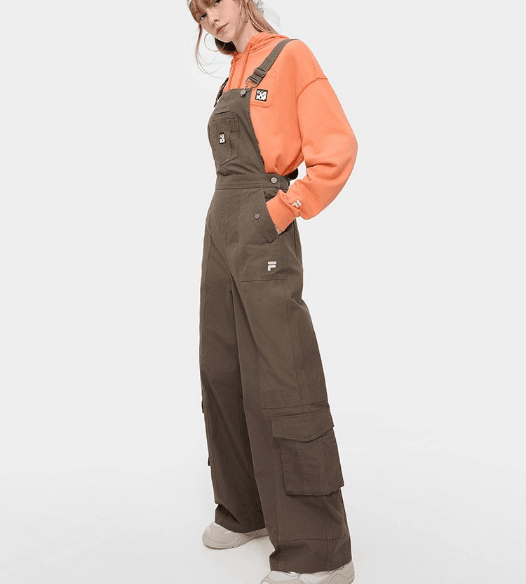 サロペット ワイドシルエット作業着風サロペット