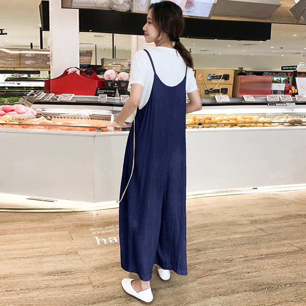 大人可愛いキャミソール サロペット ワイドパンツ オールインワン