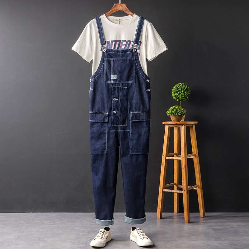 レトロスタイル デニムサロペット オーバーオール