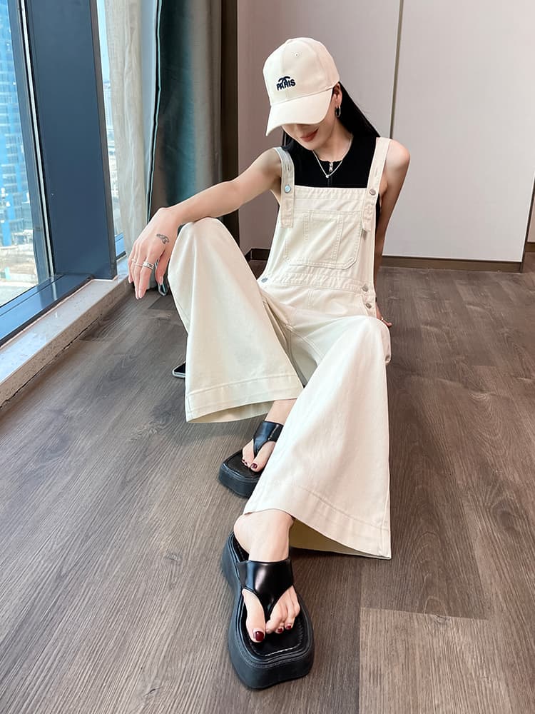 サロペット ゆったりワイドシルエットサロペット