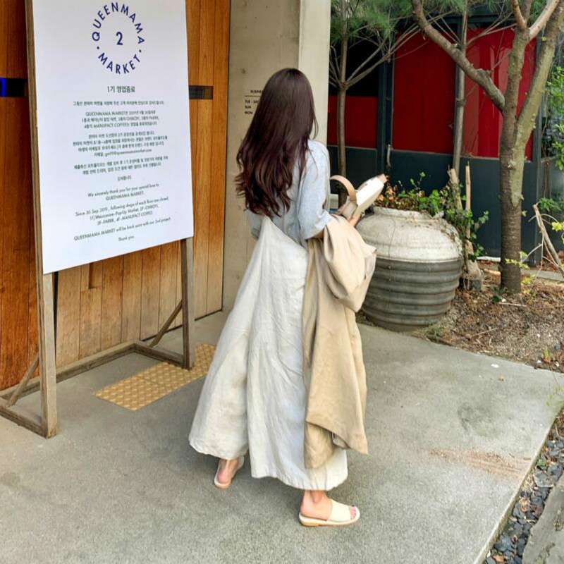 ゆったりリネンサロペット