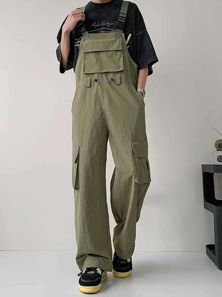 サロペット カーゴポケット付きヴィンテージ風オーバーオール