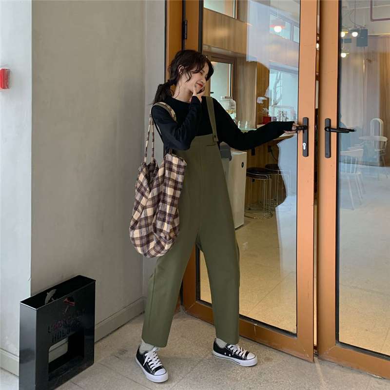 レトロ風ゆったりサロペット