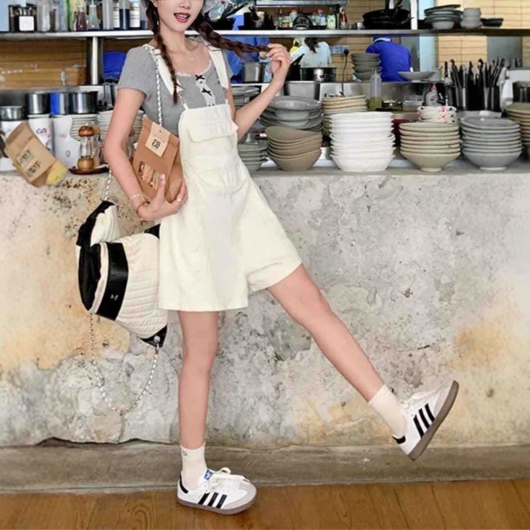 サロペット ゆるふわショートサロペット