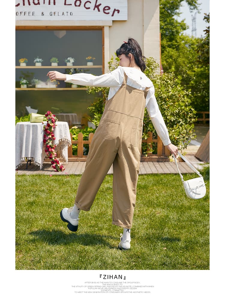 サロペット ナチュラル風合いサロペット