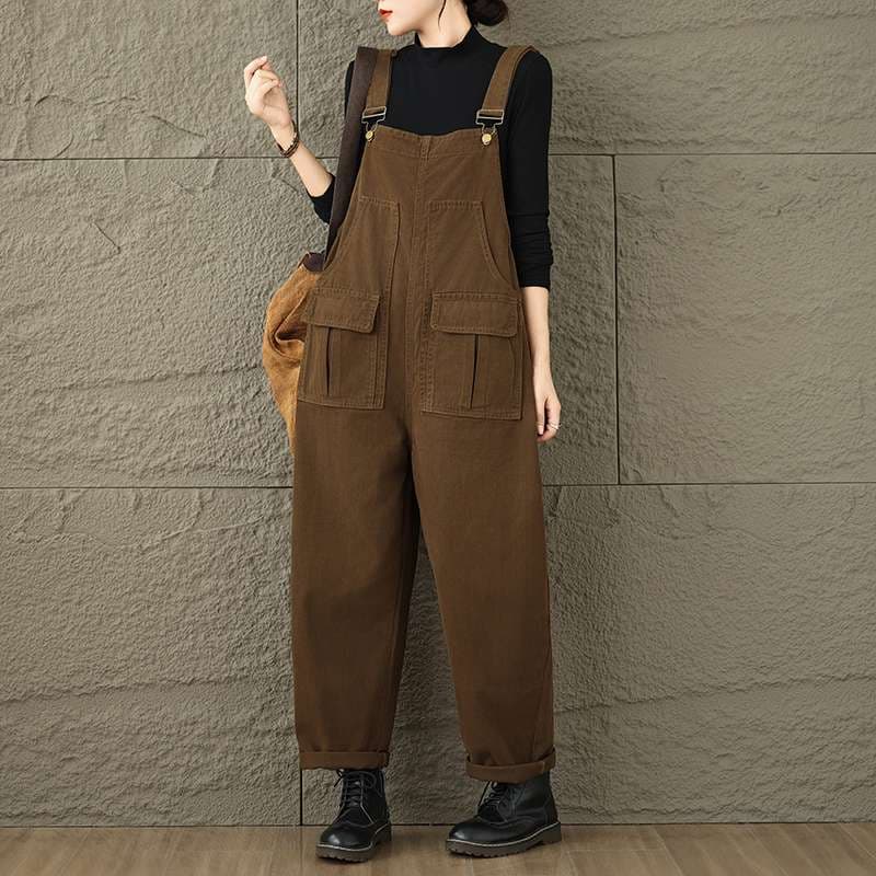 レトロ風ゆったりサロペット
