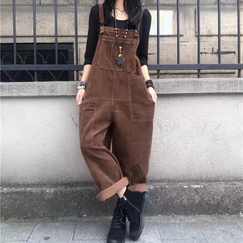 ゆったりコーデュロイサロペット