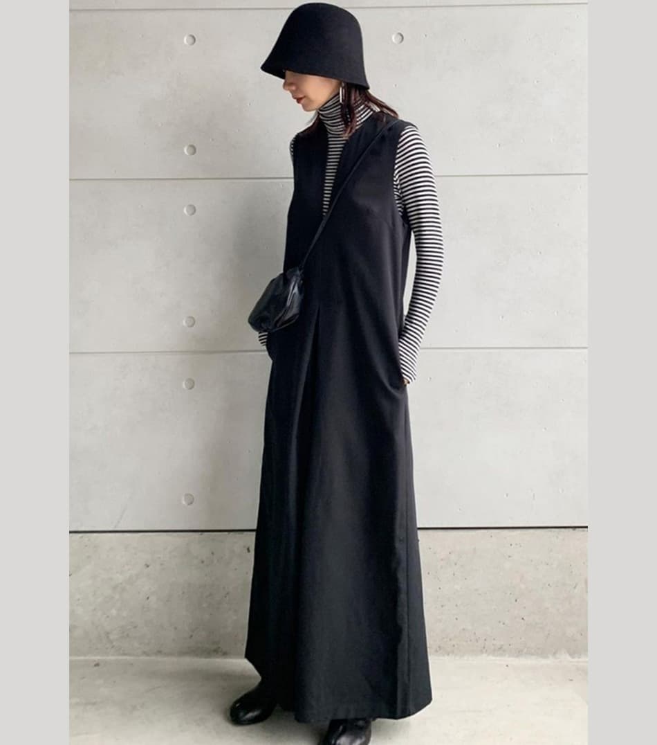 秋冬新作 ノースリーブサロペット ワイドパンツ オールインワン 女性用