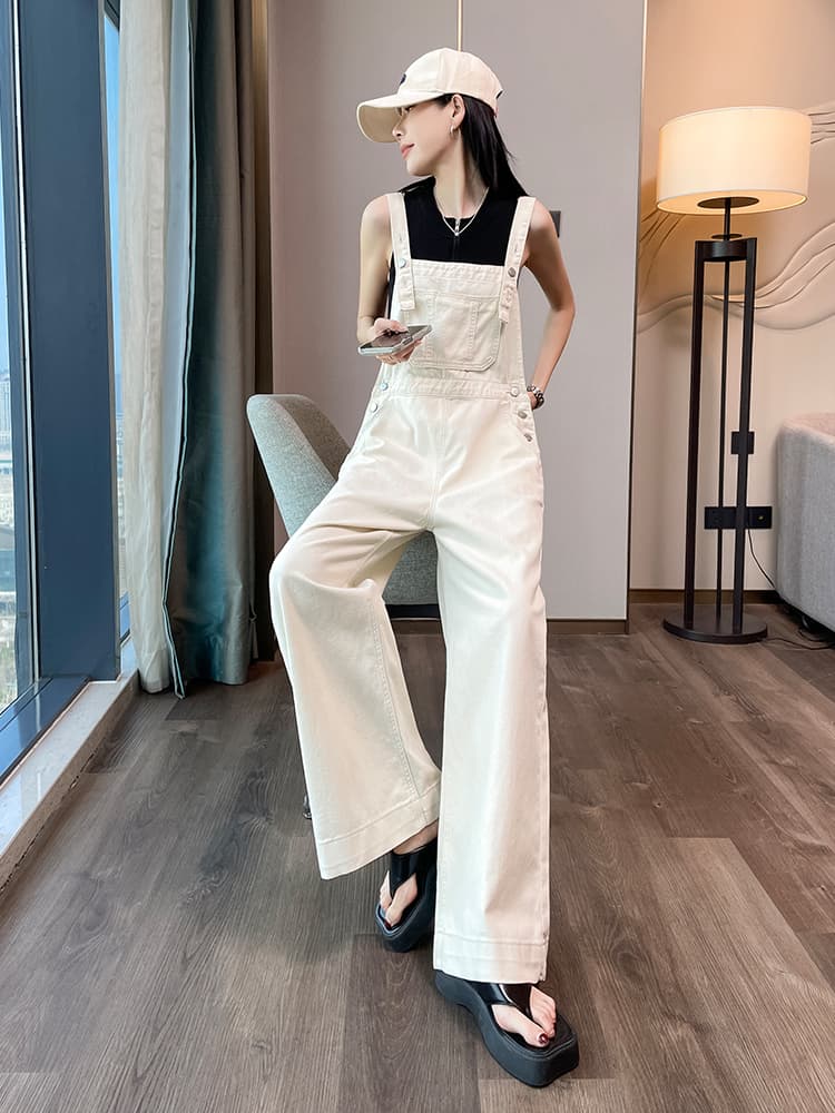 サロペット ゆったりワイドシルエットサロペット