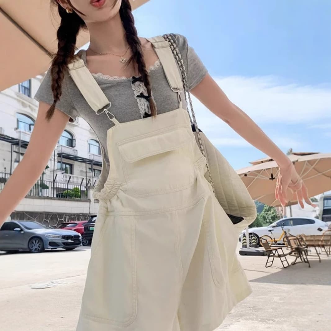 サロペット ゆるふわショートサロペット