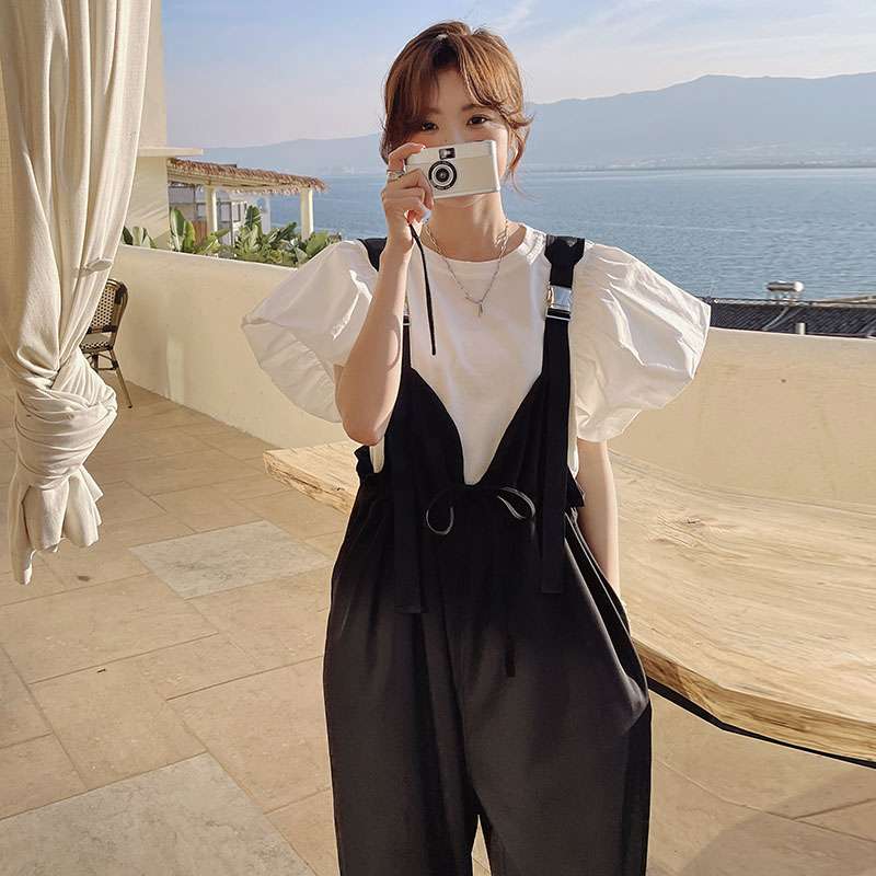 レトロシックな海辺のサロペットオーバーオール