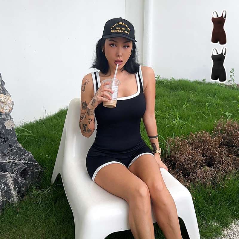 レトロスポーティ ボディコンサロペット