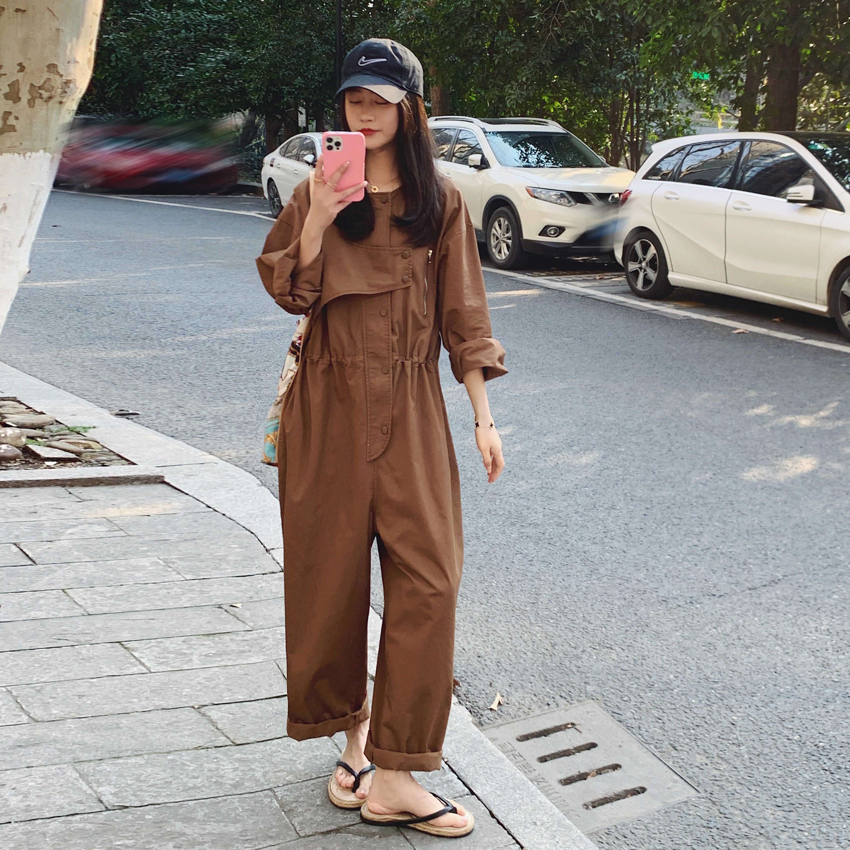 サロペット レトロ風カジュアルジャンプスーツ