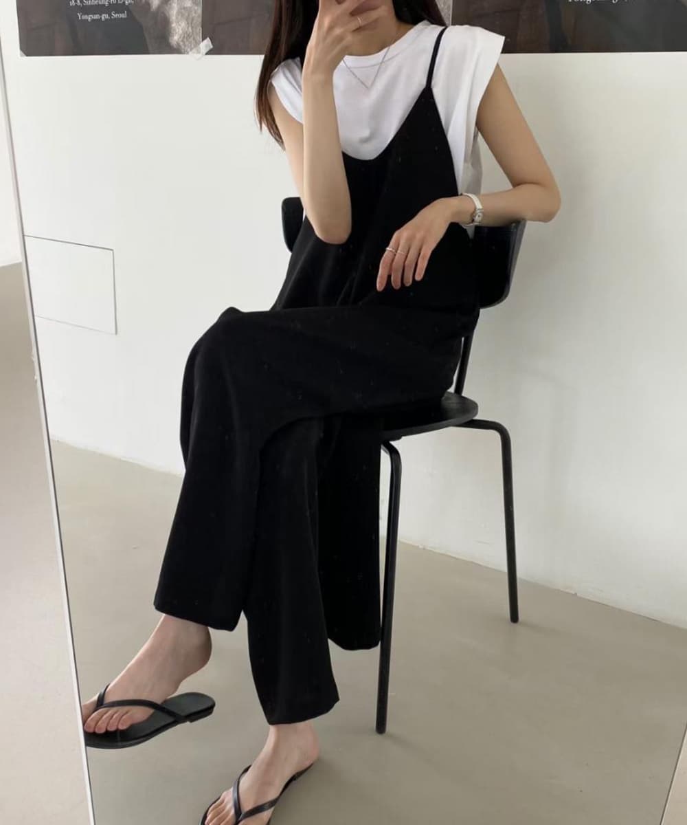 サロペットワイドパンツ 大人カジュアル ゆったりオールインワン