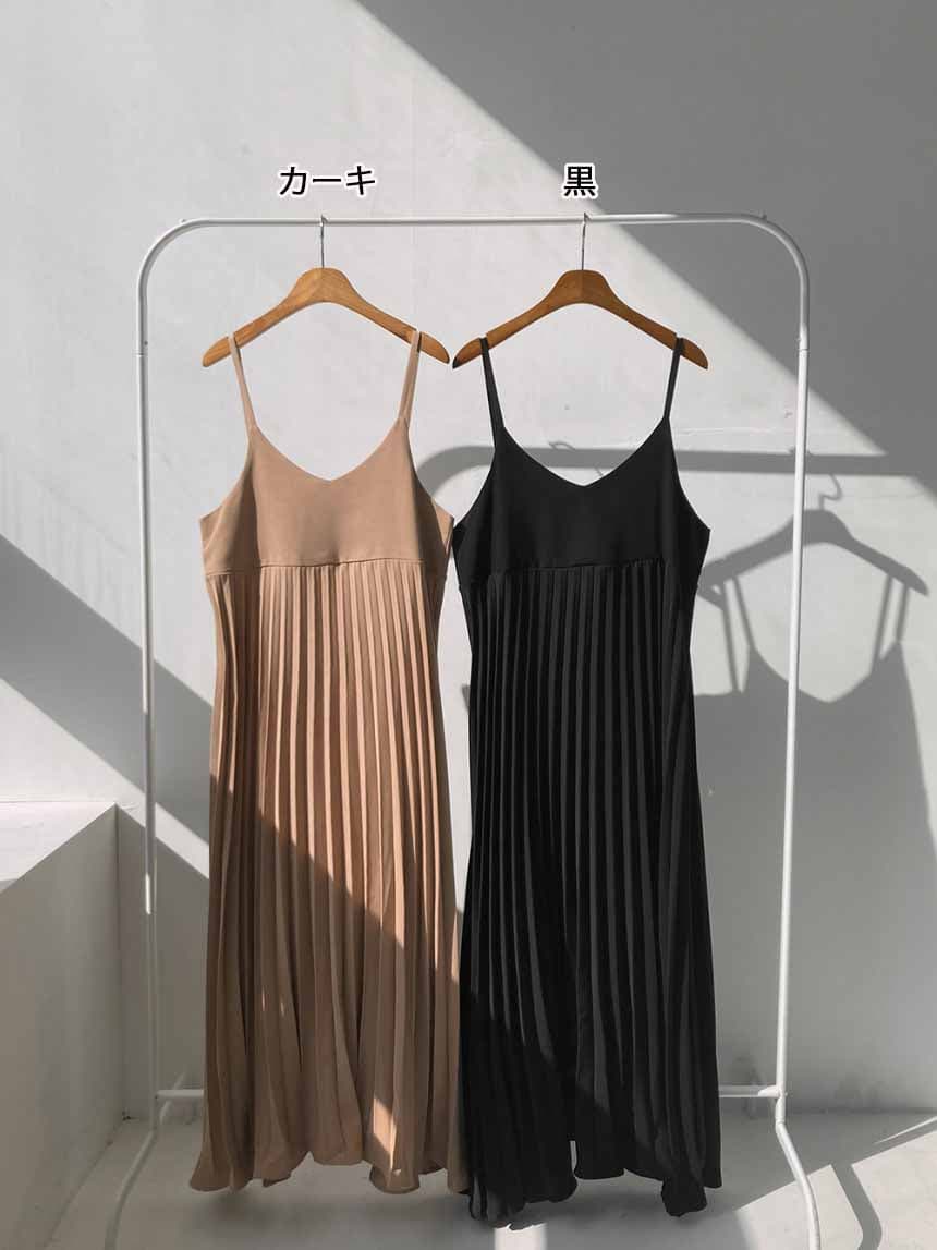 とろみ感プリーツサロペットスカート