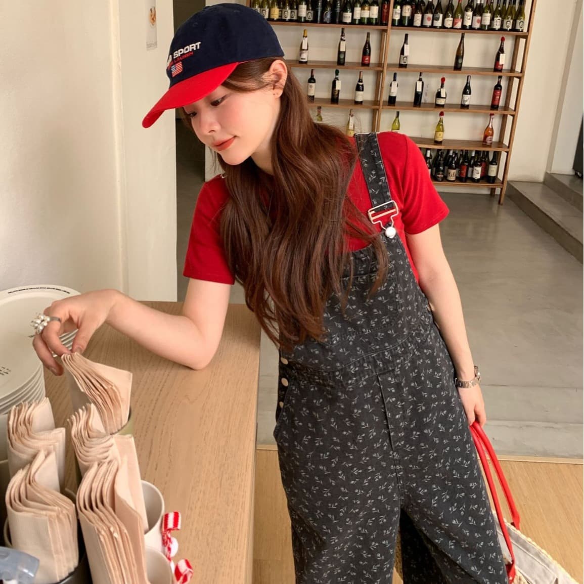 サロペット 花柄サロペットパンツ フリーサイズ