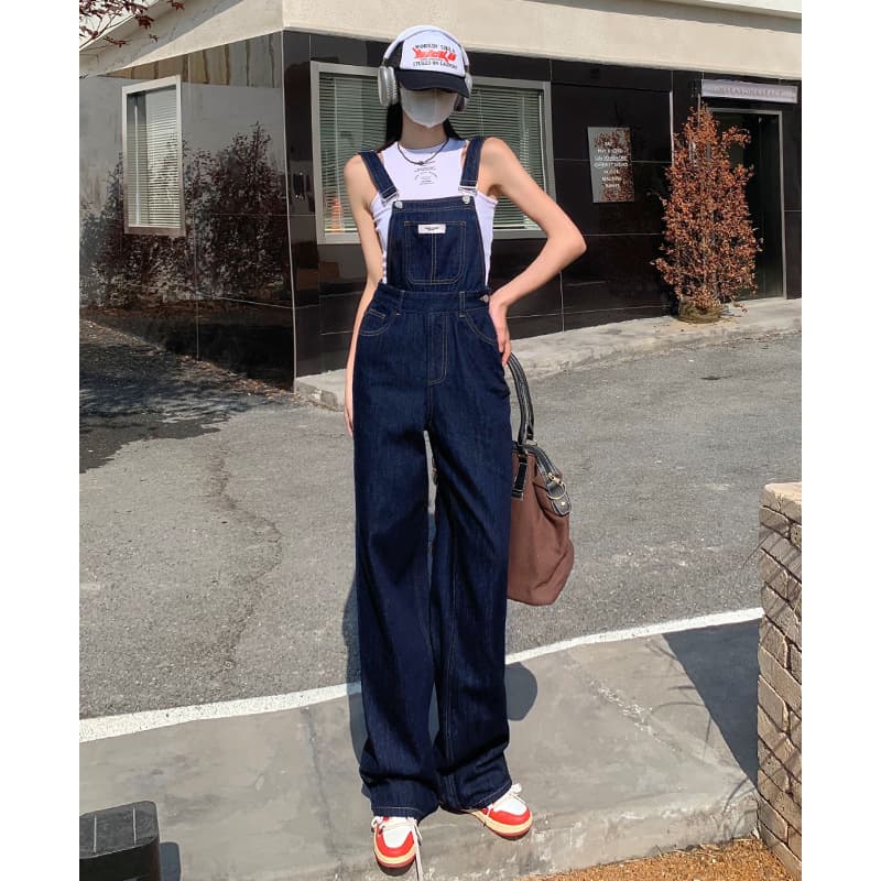 サロペットゆったりワイドストレートサロペット