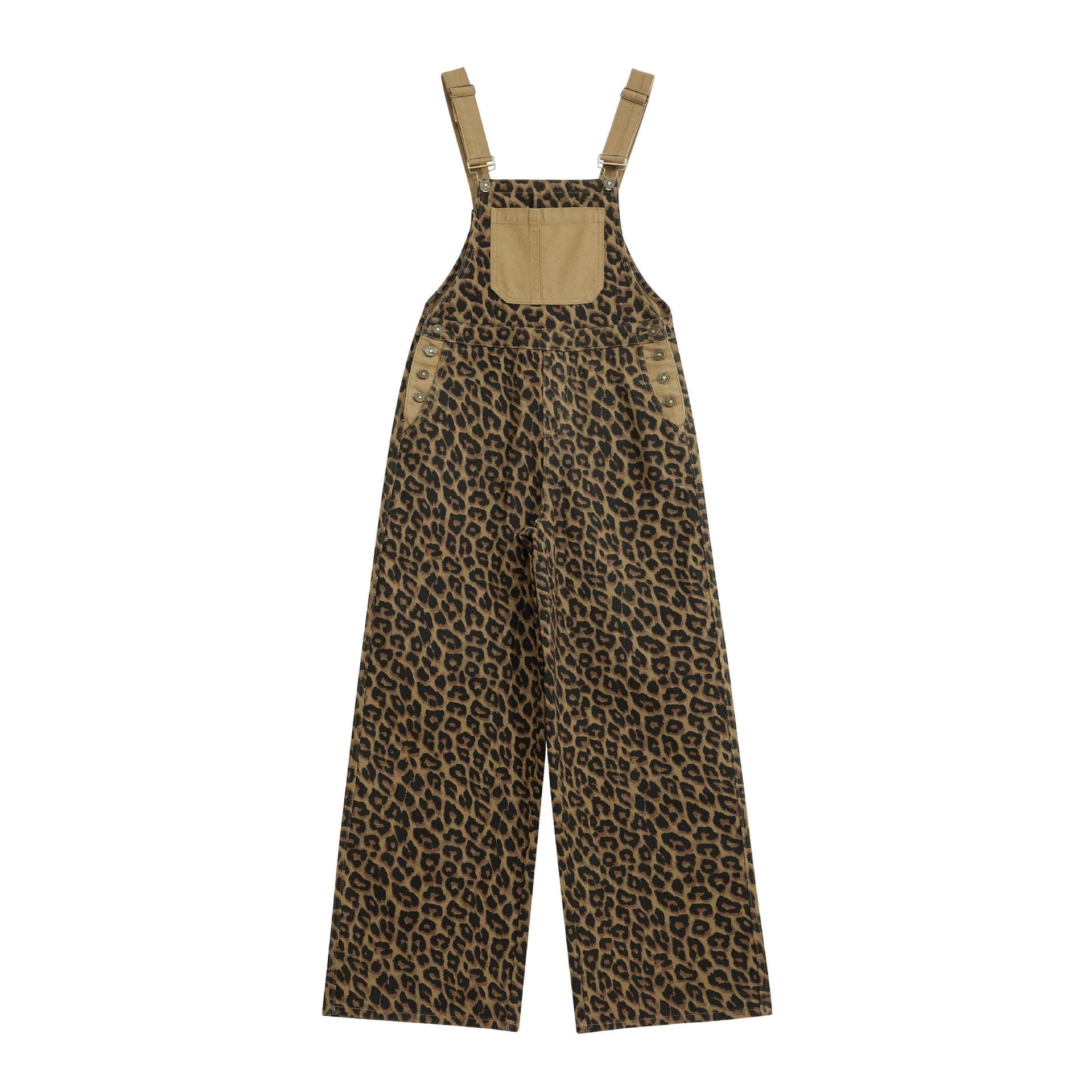 豹柄ワイドサロペット