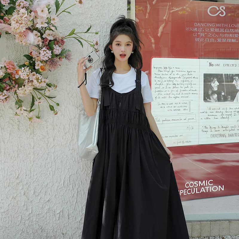 ゆるふわサロペットワンピース