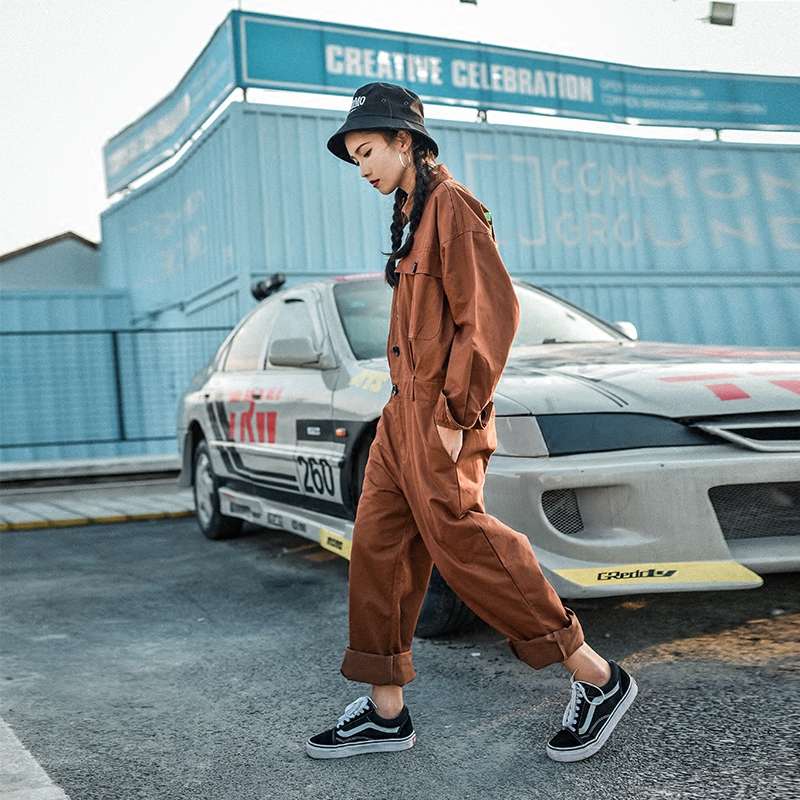 サロペット レトロ風ユーティリティーオーバーオール