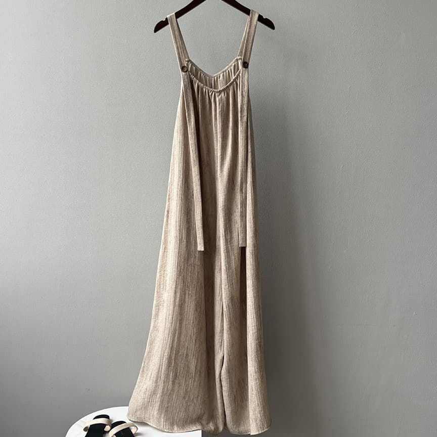 女性用ワイドキャミサロペット体型カバーオールインワン