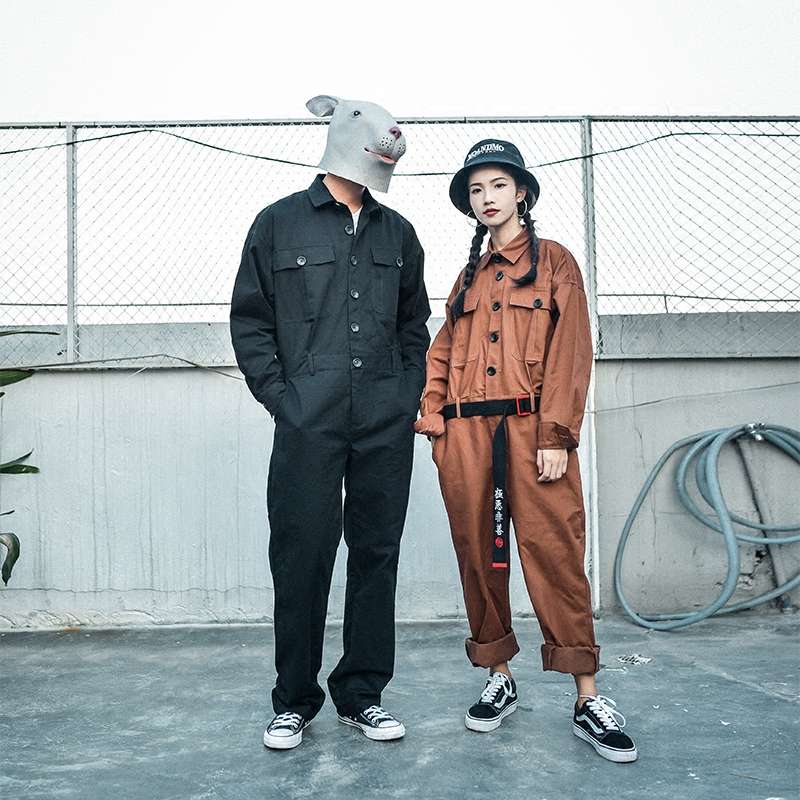 サロペット レトロ風ユーティリティーオーバーオール