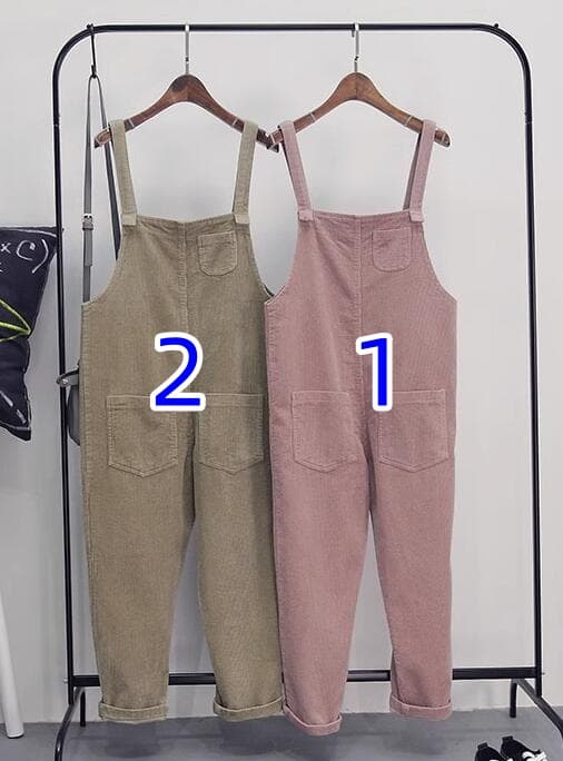 レディース サロペット オーバーオール 着痩せ ロングパンツ 2色