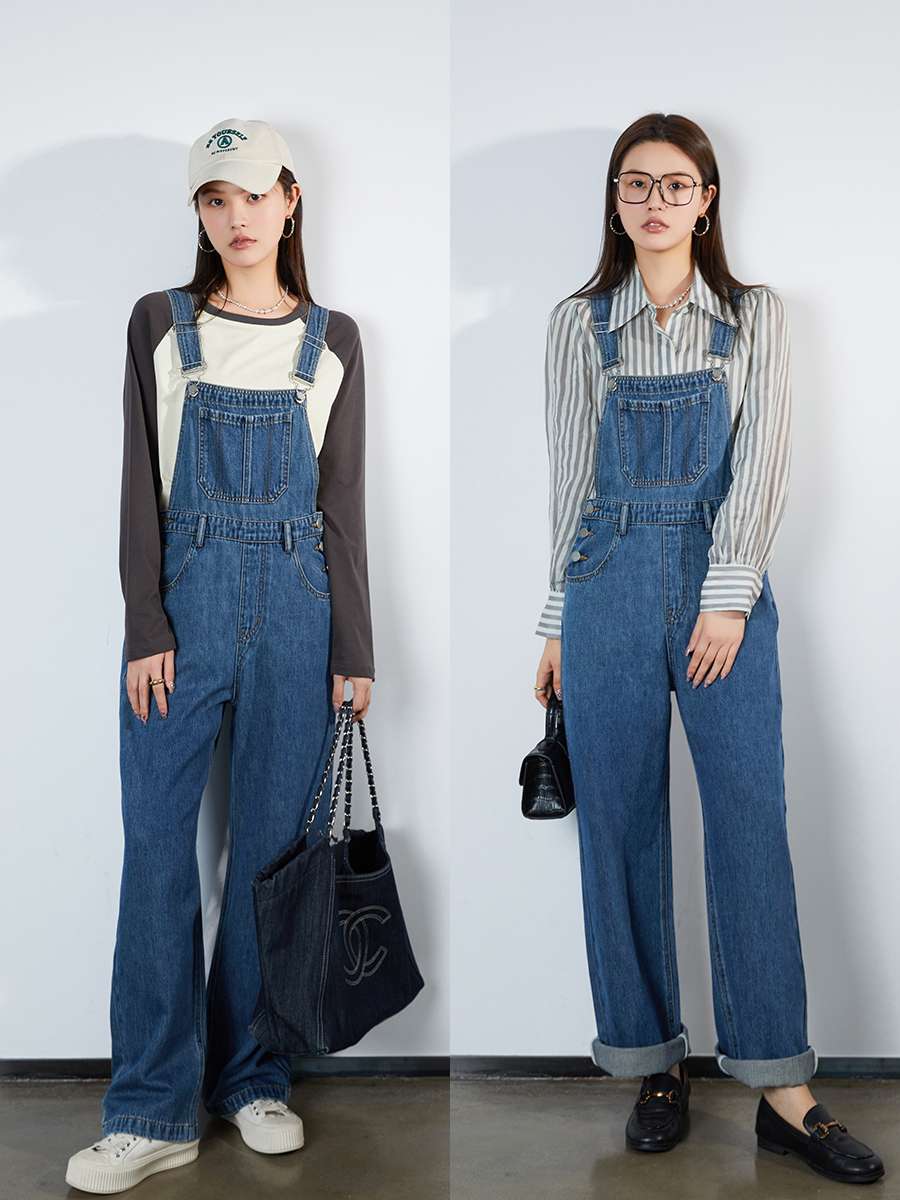 ゆったりデザイン サロペット デニム オーバーオール