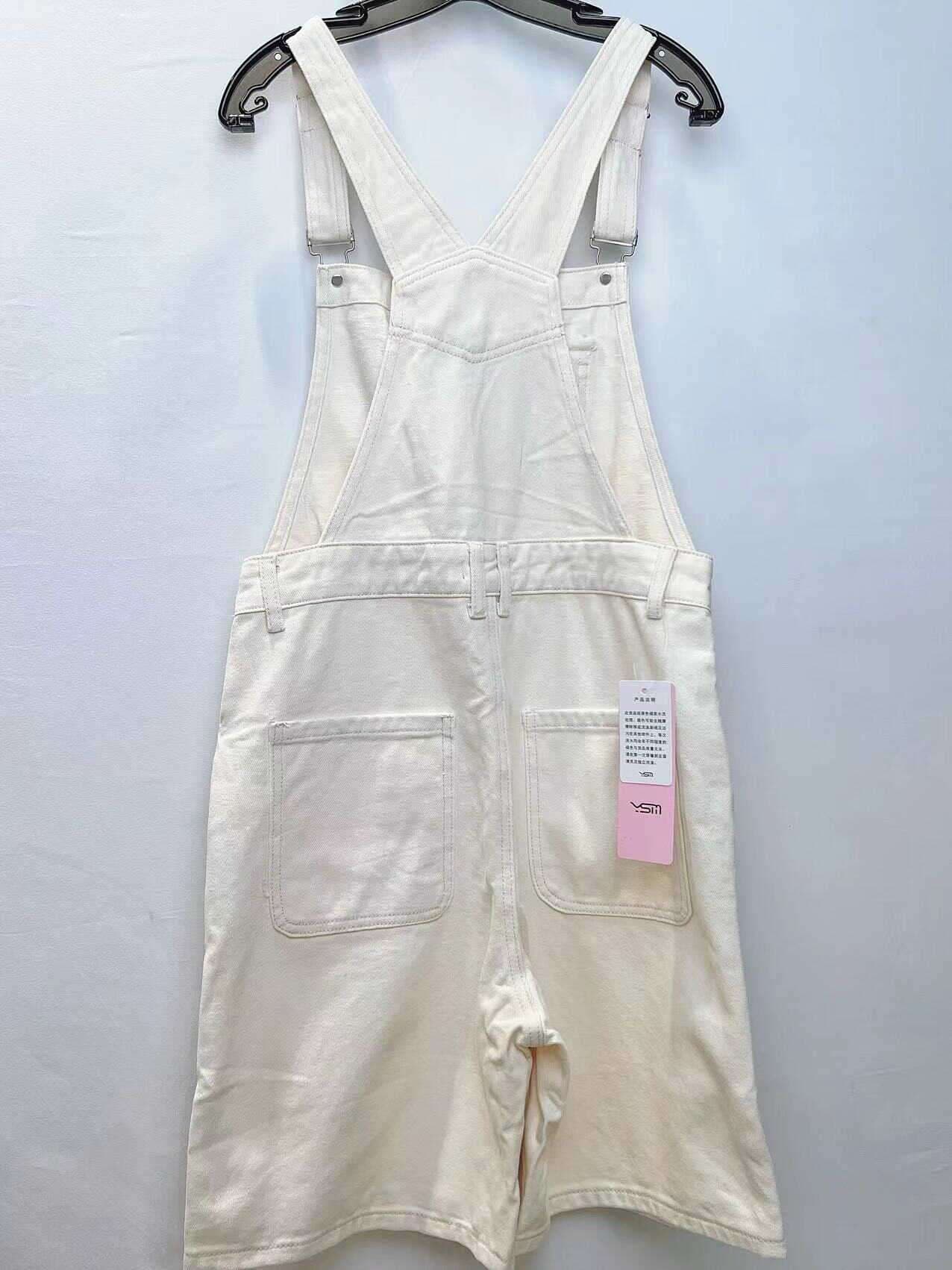 クラシックホワイトデニムサロペット