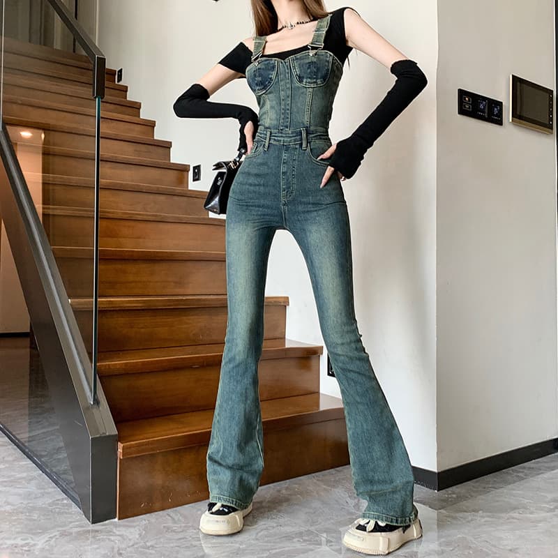 ストレッチフレアサロペット